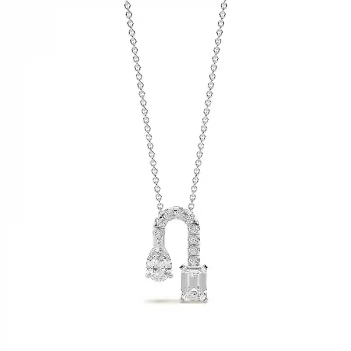 White Gold Solitaire Pendant Necklaces