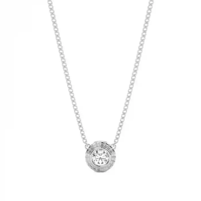 White Gold Solitaire Pendant Necklaces