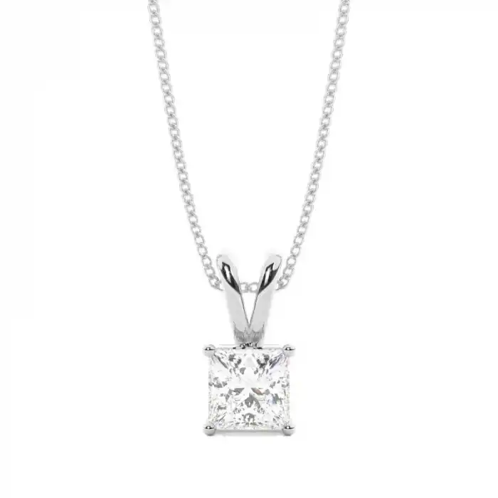 White Gold Solitaire Pendant Necklaces