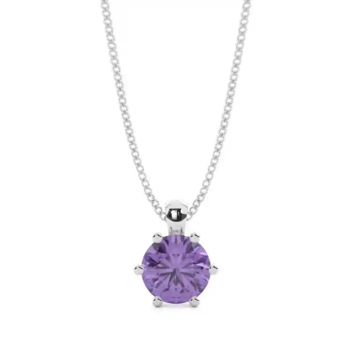 White Gold Solitaire Pendant Necklaces