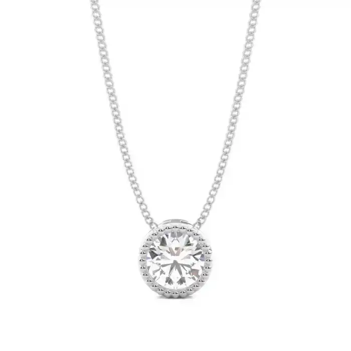 White Gold Solitaire Pendant Necklaces