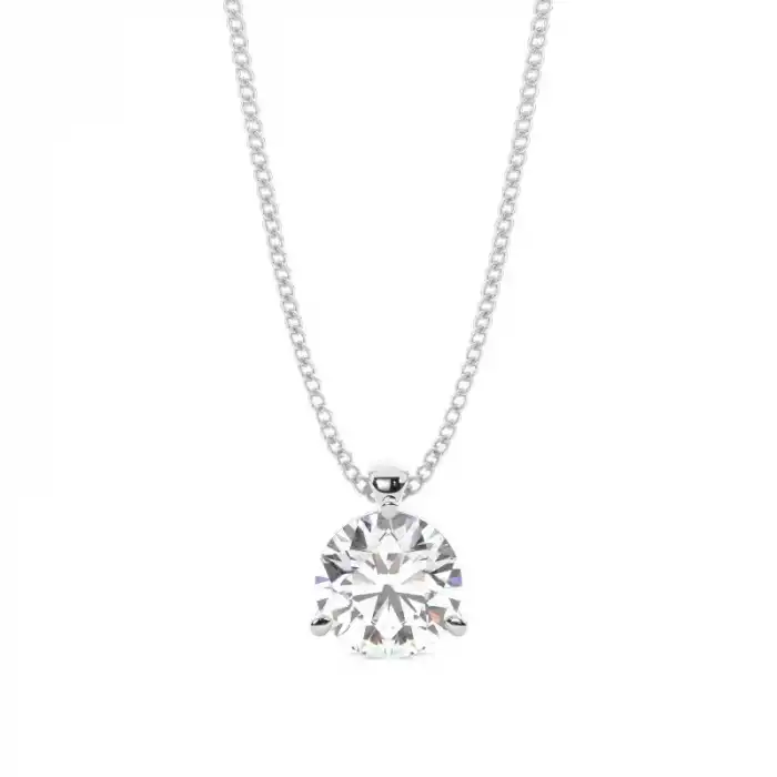 White Gold Solitaire Pendant Necklaces