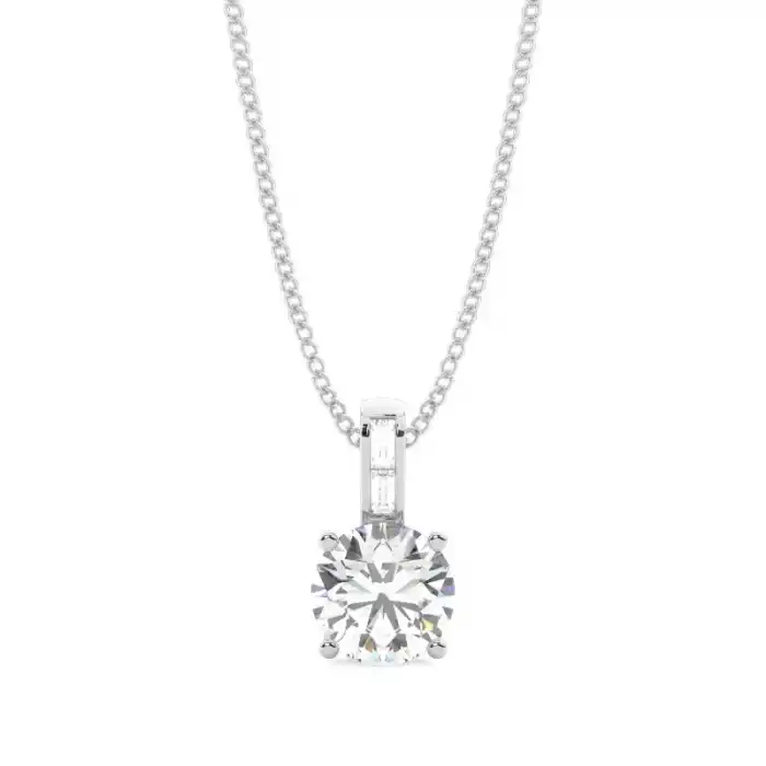 White Gold Solitaire Pendant Necklaces
