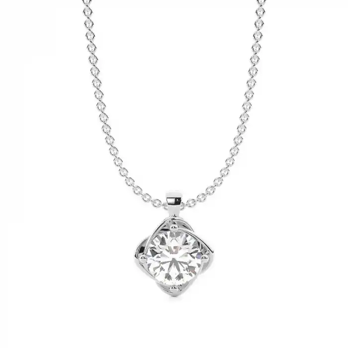 White Gold Solitaire Pendant Necklaces