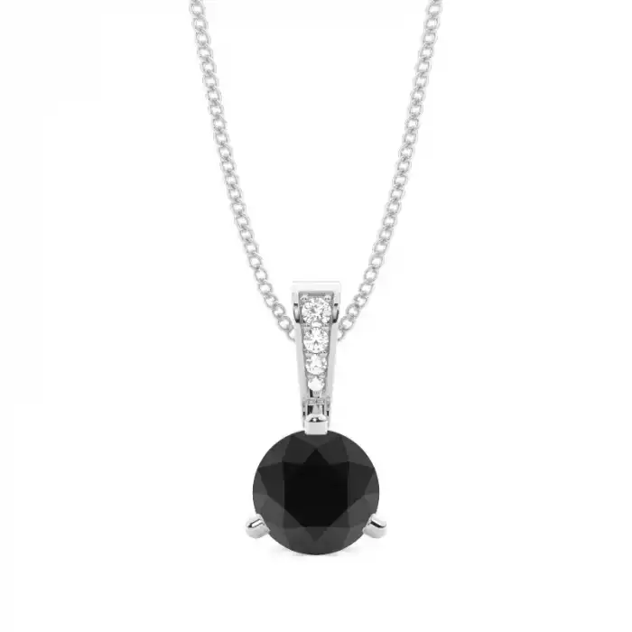 White Gold Solitaire Pendant Necklaces