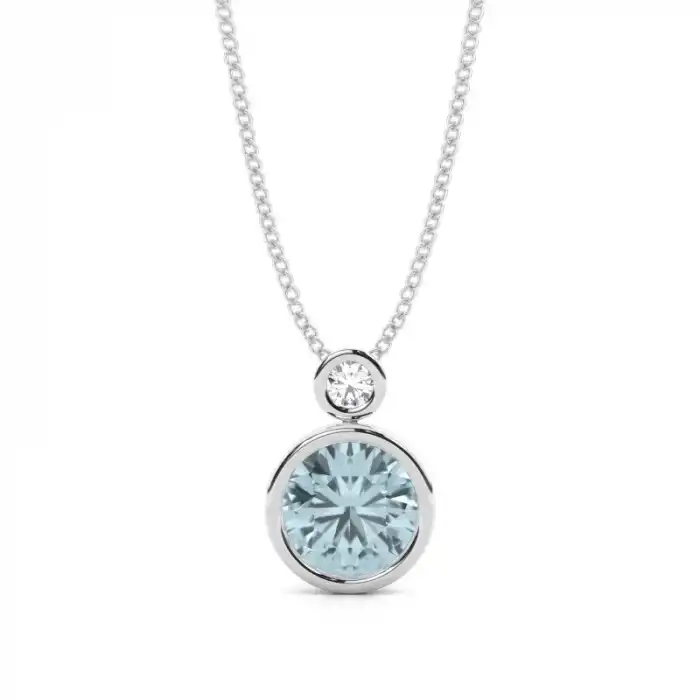 White Gold Solitaire Pendant Necklaces