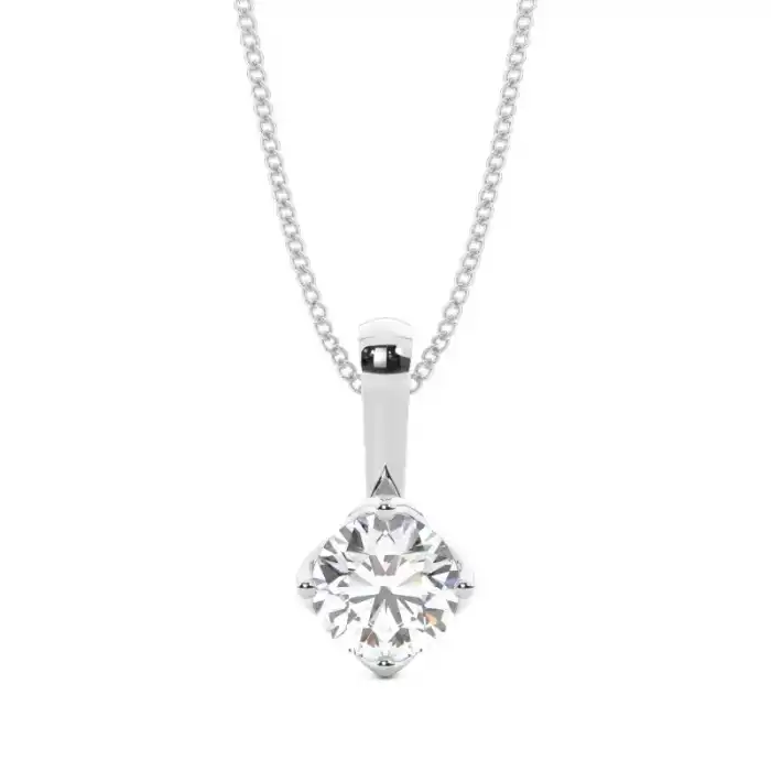 White Gold Solitaire Pendant Necklaces