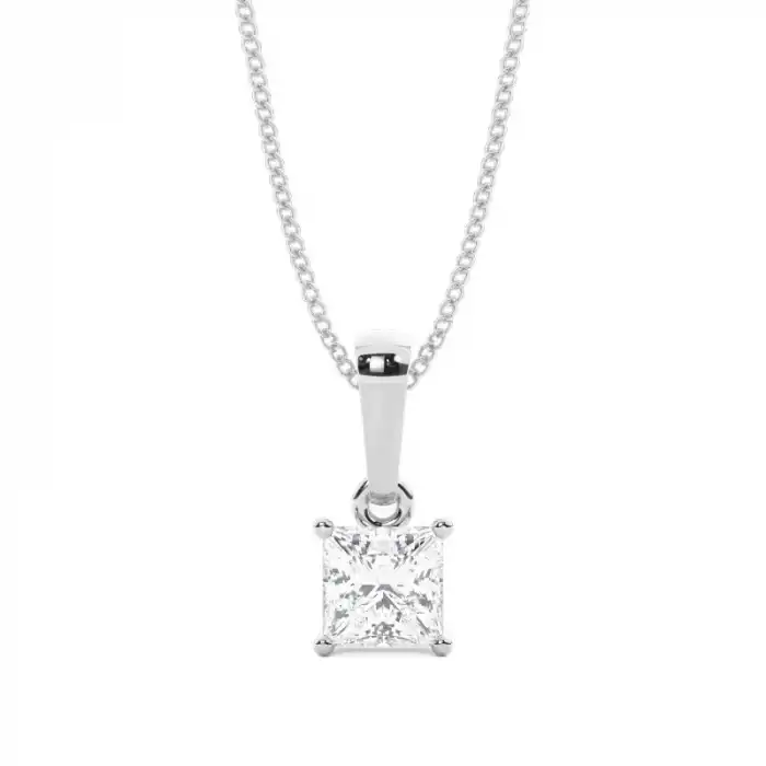 White Gold Solitaire Pendant Necklaces