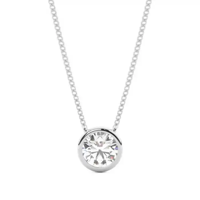 White Gold Solitaire Pendant Necklaces