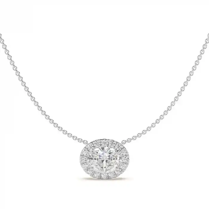 White Gold Solitaire Pendant Necklaces