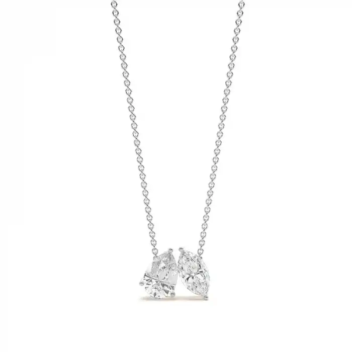 White Gold Solitaire Pendant Necklaces