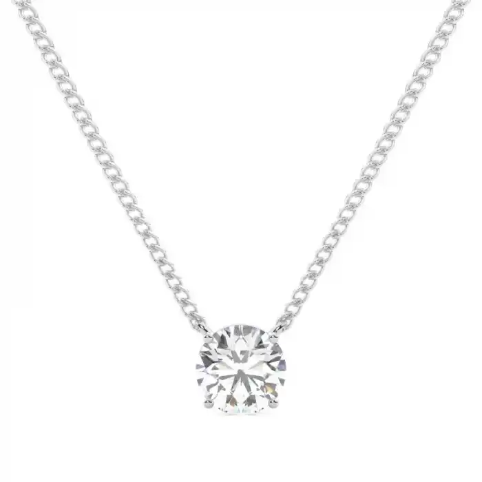White Gold Solitaire Pendant Necklaces