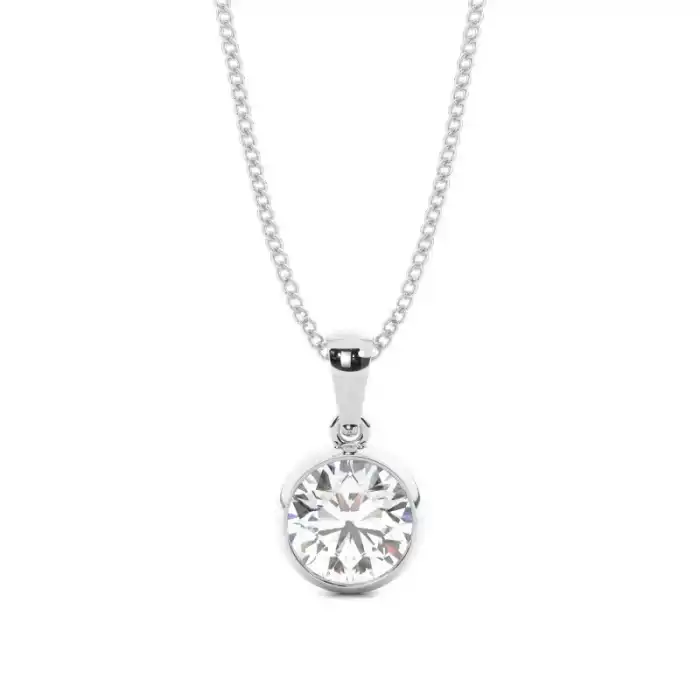 White Gold Solitaire Pendant Necklaces