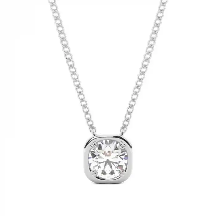 White Gold Solitaire Pendant Necklaces
