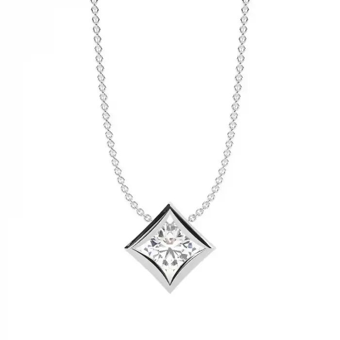 White Gold Solitaire Pendant Necklaces