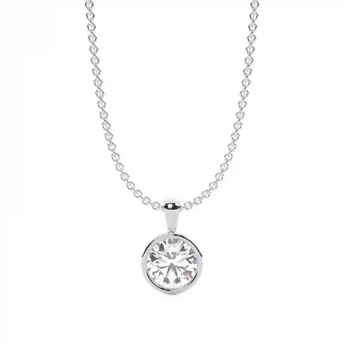 White Gold Solitaire Pendant Necklaces