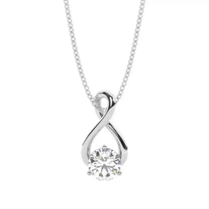White Gold Solitaire Pendant Necklaces