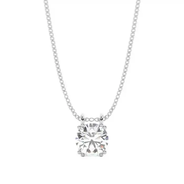 White Gold Solitaire Pendant Necklaces