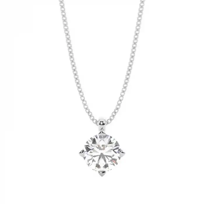 White Gold Solitaire Pendant Necklaces