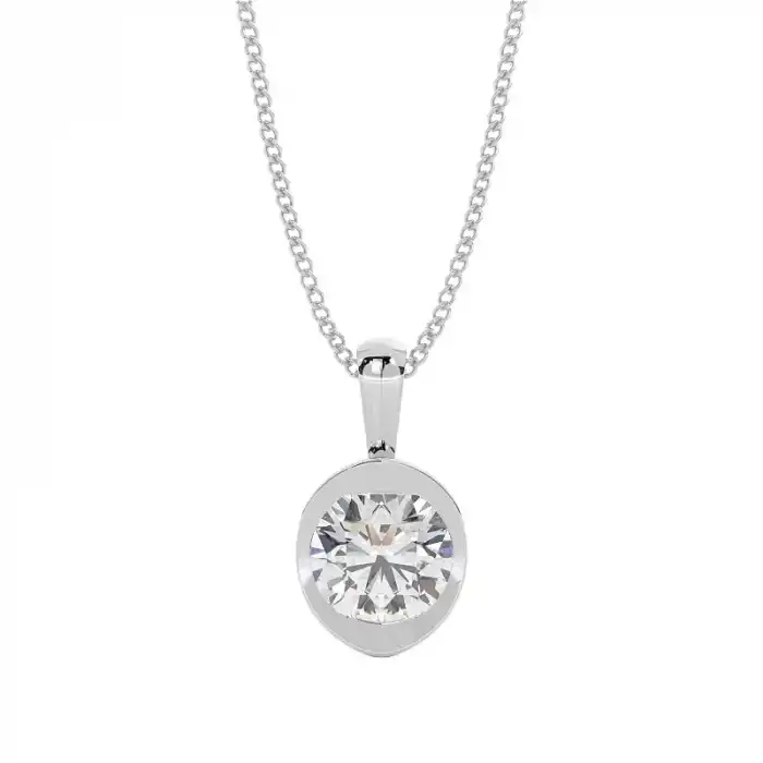 White Gold Solitaire Pendant Necklaces