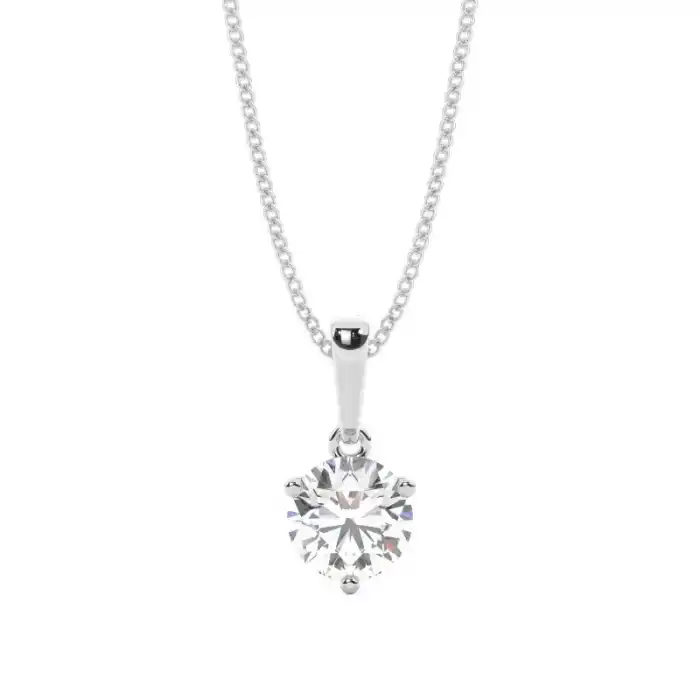 White Gold Solitaire Pendant Necklaces