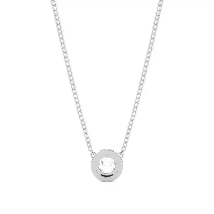 White Gold Solitaire Pendant Necklaces