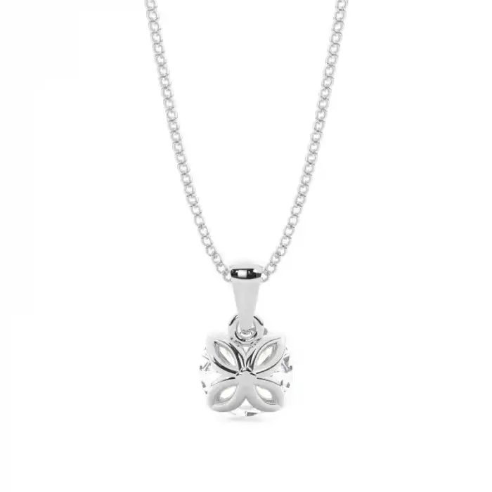 White Gold Solitaire Pendant Necklaces