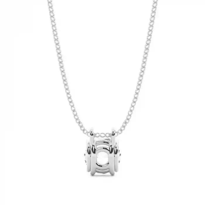 White Gold Solitaire Pendant Necklaces