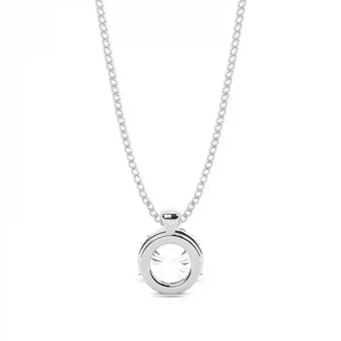 White Gold Solitaire Pendant Necklaces