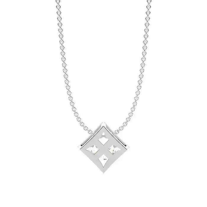 White Gold Solitaire Pendant Necklaces