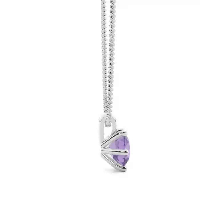 White Gold Solitaire Pendant Necklaces