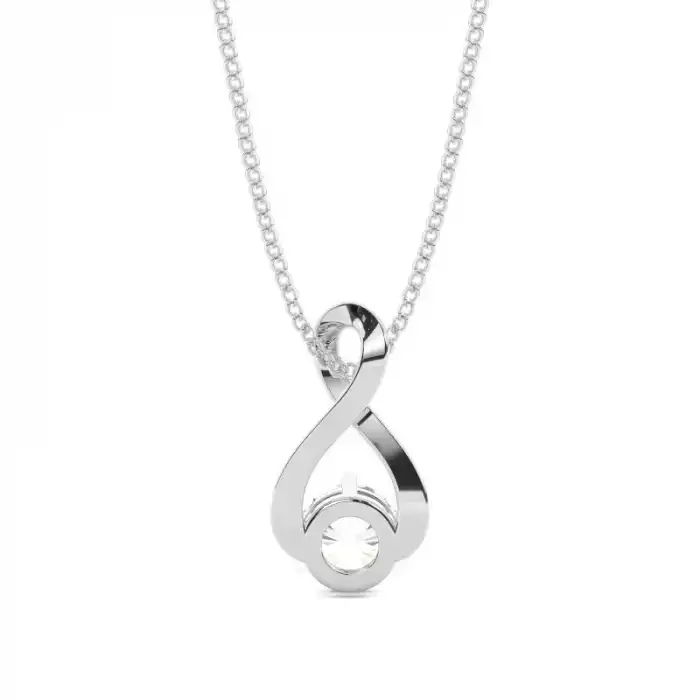White Gold Solitaire Pendant Necklaces