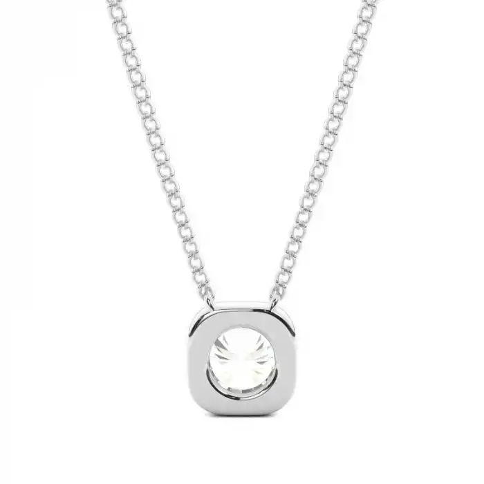 White Gold Solitaire Pendant Necklaces