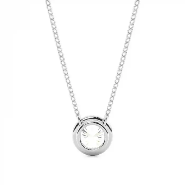 White Gold Solitaire Pendant Necklaces