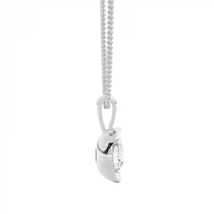 White Gold Solitaire Pendant Necklaces