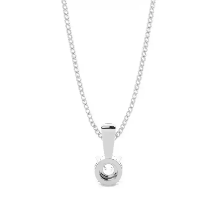 White Gold Solitaire Pendant Necklaces