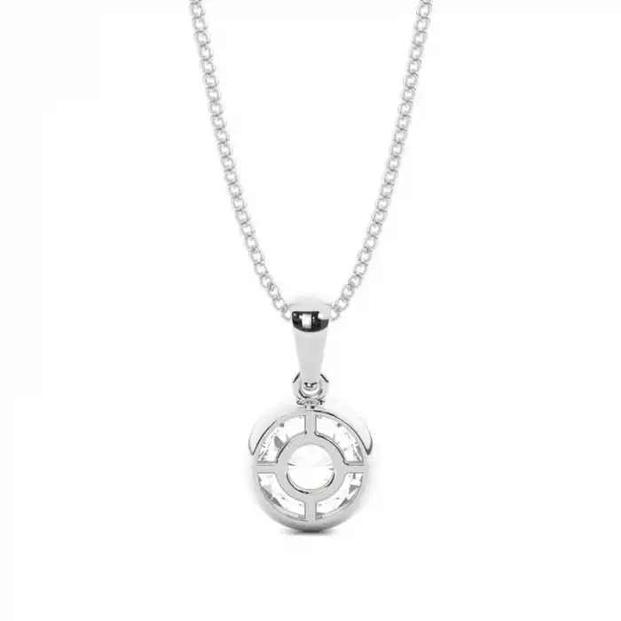 White Gold Solitaire Pendant Necklaces