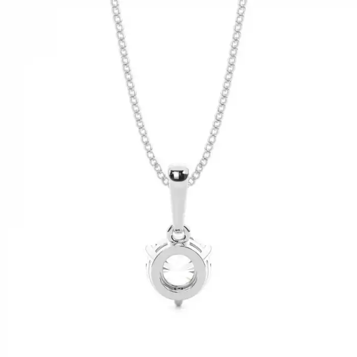 White Gold Solitaire Pendant Necklaces