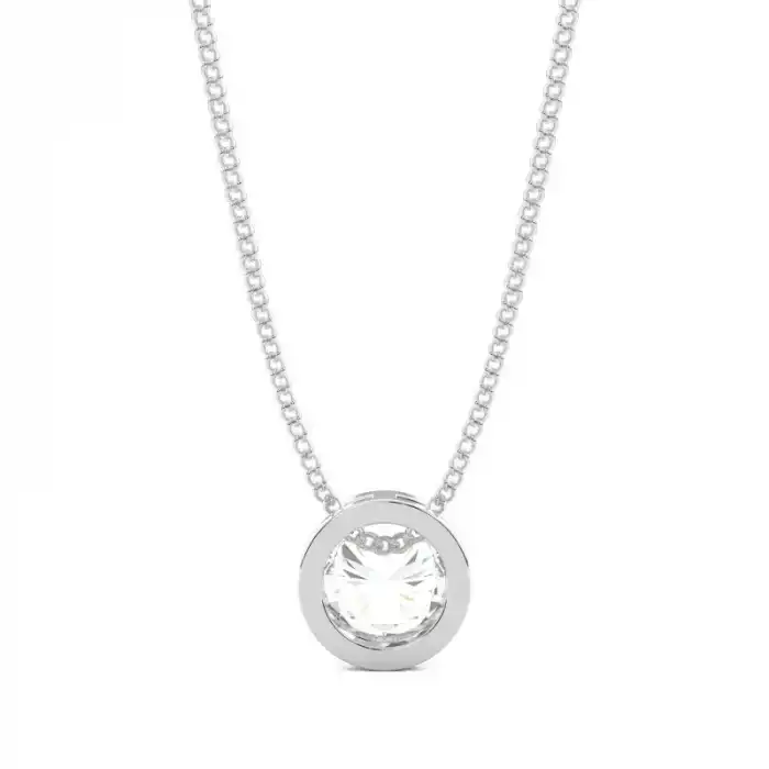 White Gold Solitaire Pendant Necklaces
