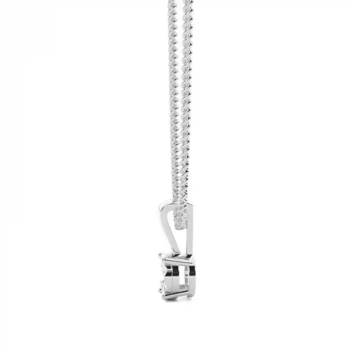 White Gold Solitaire Pendant Necklaces