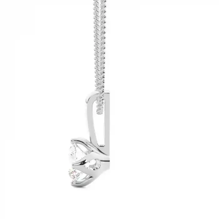 White Gold Solitaire Pendant Necklaces