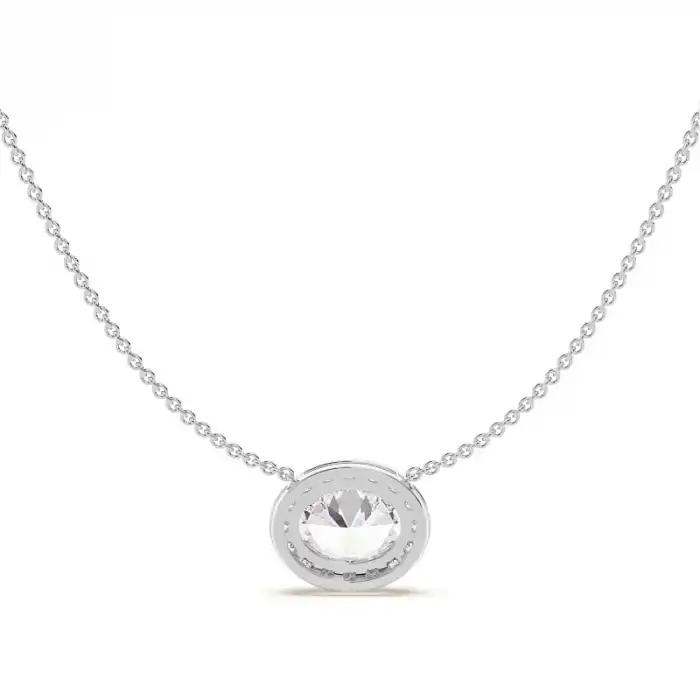 White Gold Solitaire Pendant Necklaces