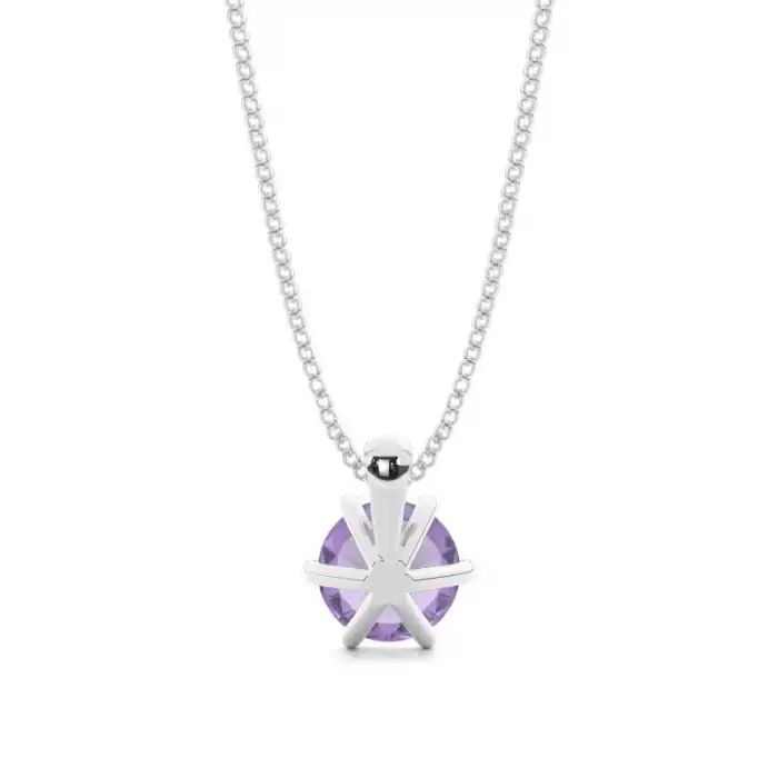 White Gold Solitaire Pendant Necklaces