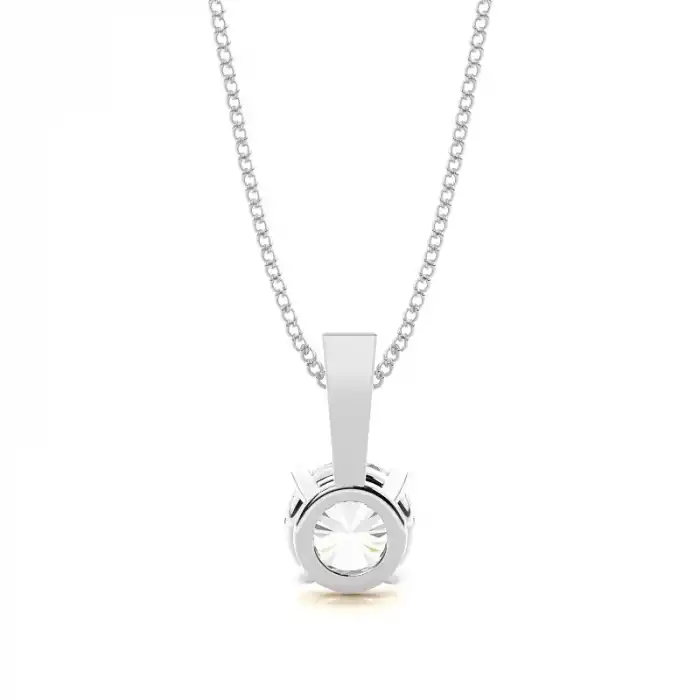 White Gold Solitaire Pendant Necklaces
