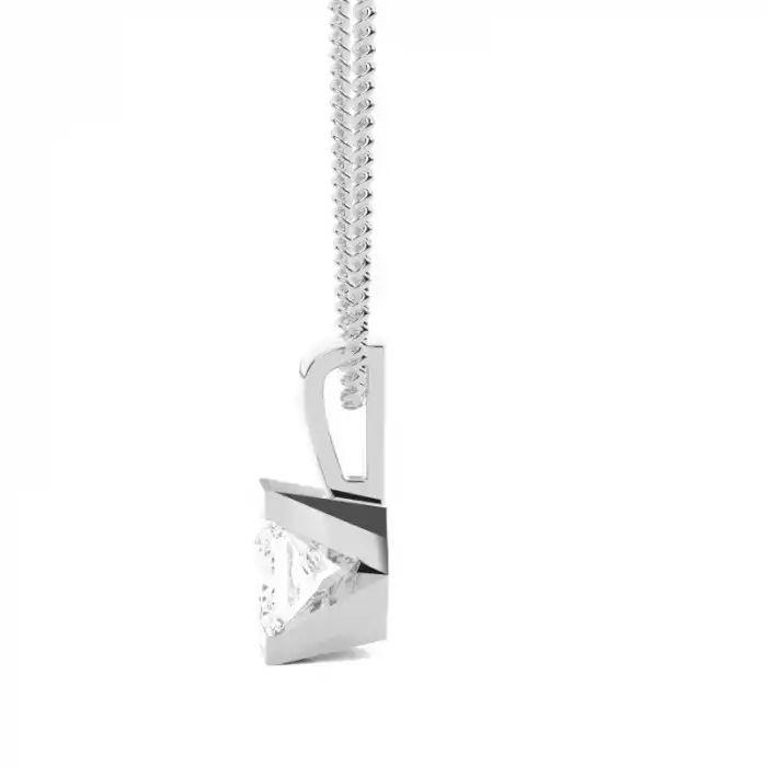 White Gold Solitaire Pendant Necklaces