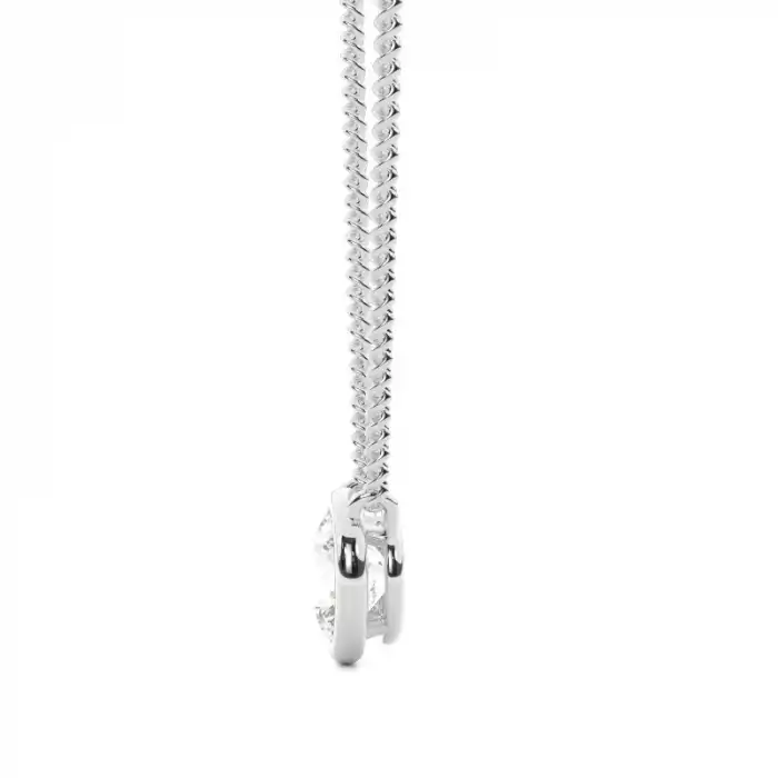 White Gold Solitaire Pendant Necklaces