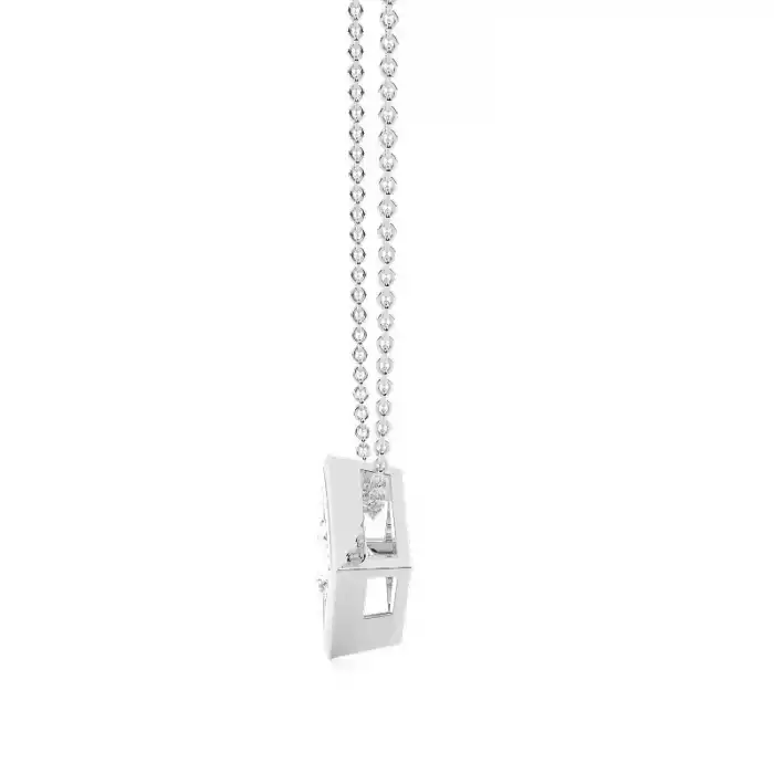 White Gold Solitaire Pendant Necklaces