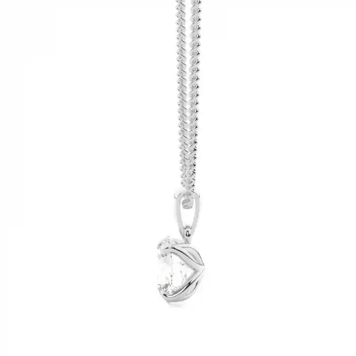 White Gold Solitaire Pendant Necklaces