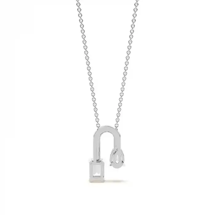 White Gold Solitaire Pendant Necklaces