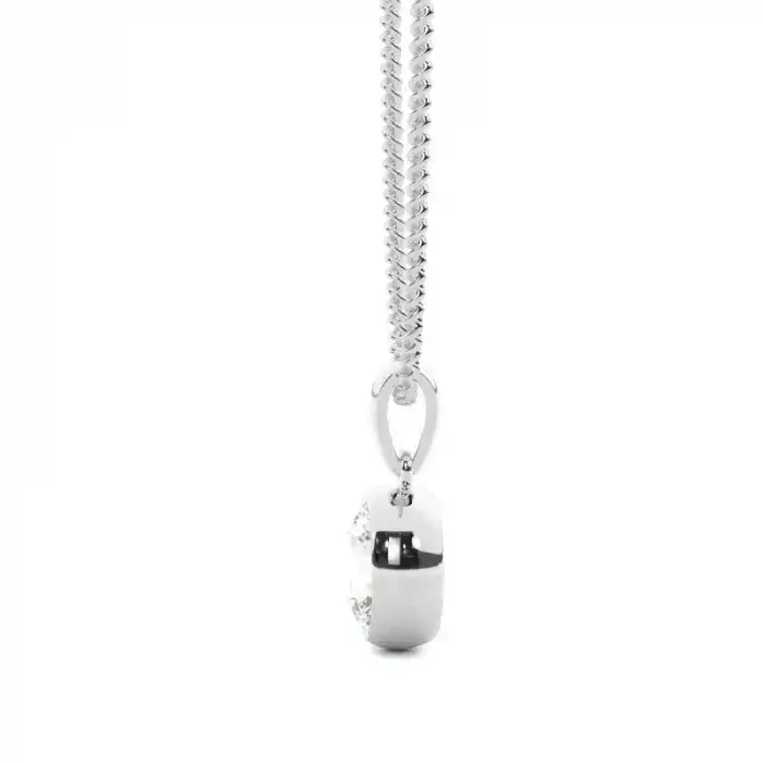 White Gold Solitaire Pendant Necklaces